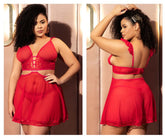 Mapale 7386X Zwei-in-Eins-Babydoll und zweiteiliges Set, Farbe Rot